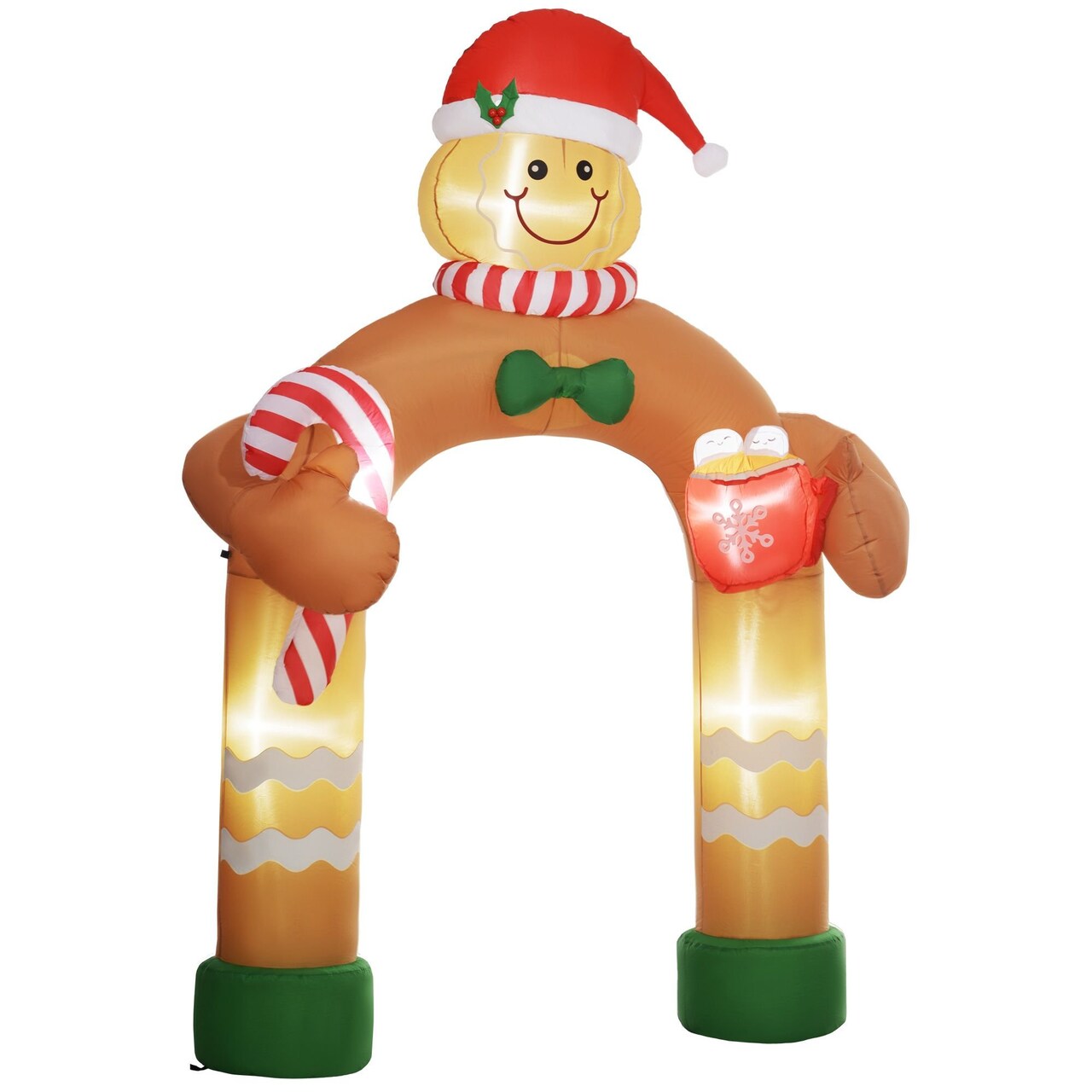 Edge Collections - 76.8" x 31.5" - Brown - Illuminated Inflatable Gingerbread Man Arch for Christmas - 1 Piece
